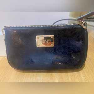 Michael Kors Black Monogram Leather Mini Bag